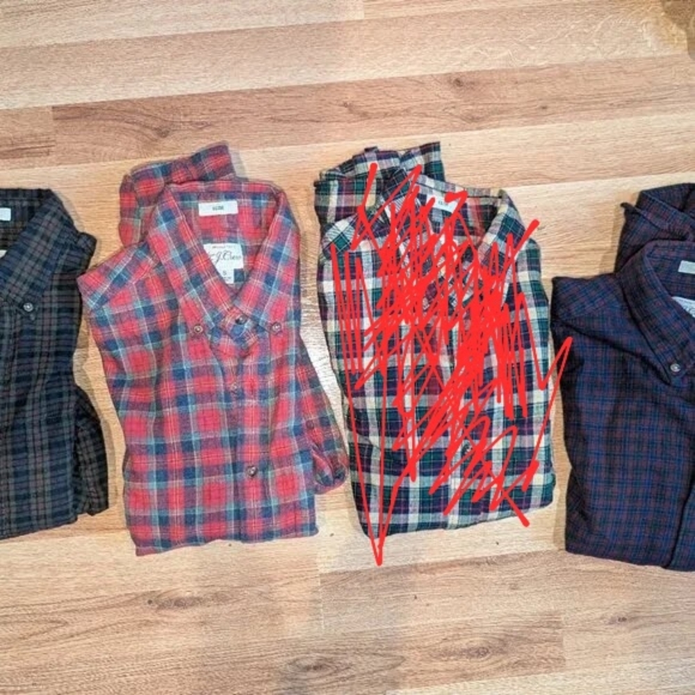 J crew 3x Lot slim Brushed Twill Shirts